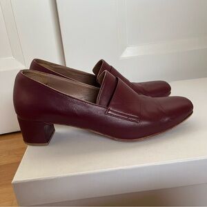 Maryam Nassir Zadeh Burgundy Heeled Loafers